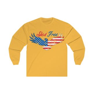 USA Eagle Sled Free Unisex Long Sleeve Tee