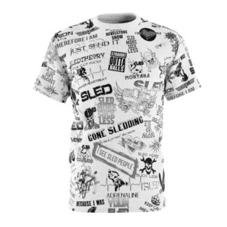 Sled Theory LOGO BOMB - Black & White Tee