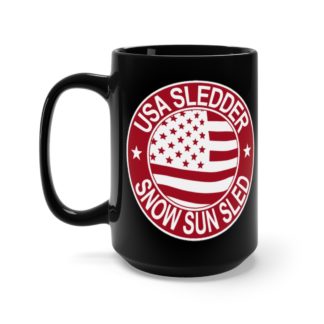 USA Sledder - Black Coffee Mug - 15oz