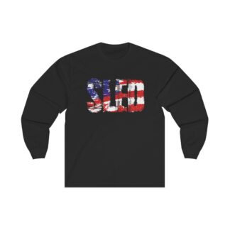 Sled with USA Flag Long Sleeve Tee