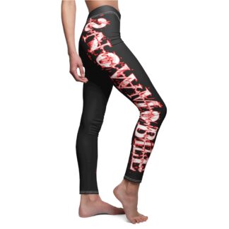 Snowmobile Leggings Black with Red and White