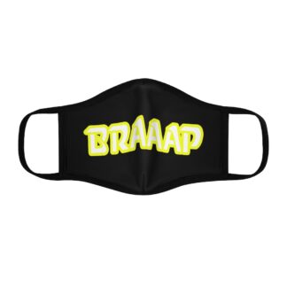 Braaap Fitted Face Mask - Yellow on Black