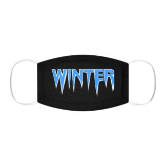 Winter Fitted Face Mask - Sky Blue on Black