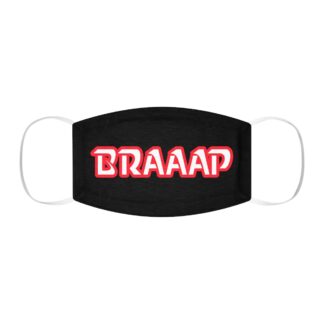 Braaap Fitted Face Mask - Red on Black